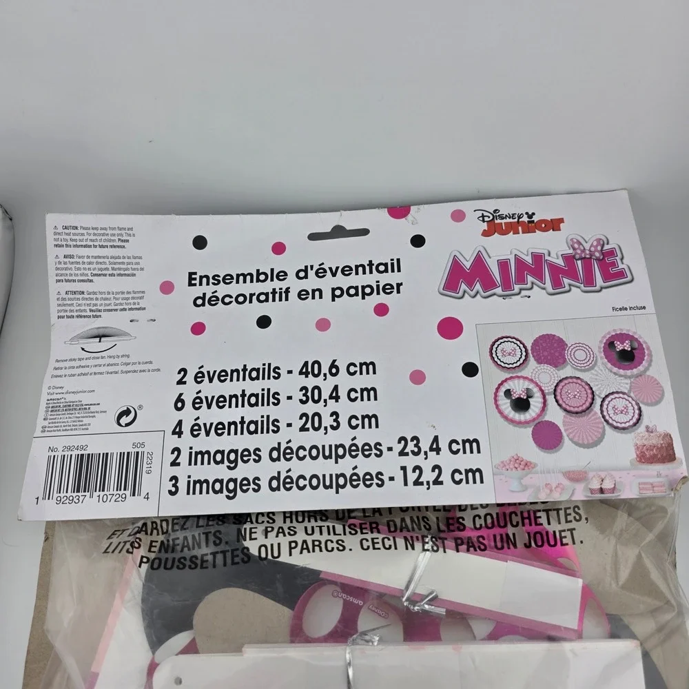 Disney Minnie Mouse Party Decor Kids OS Pink New Fan Kit and Lanterns Bundle